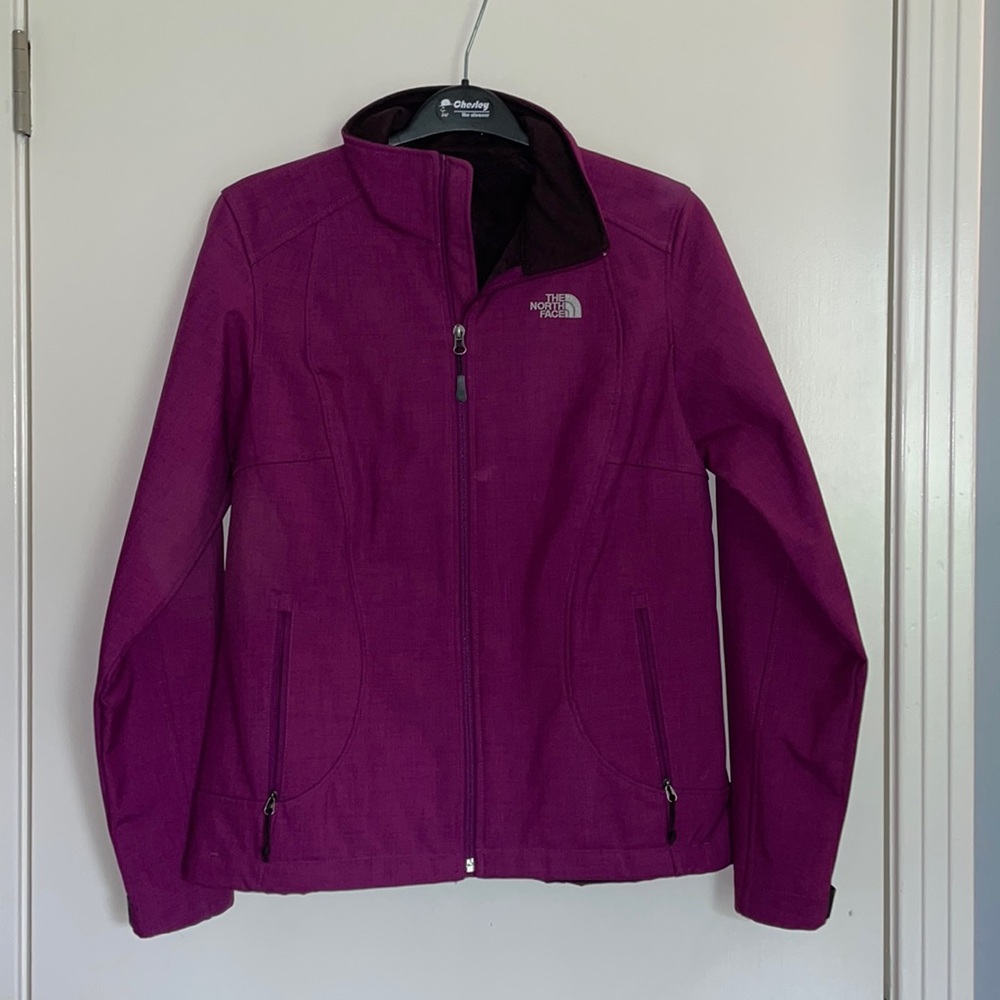 Dark magenta North Face coat